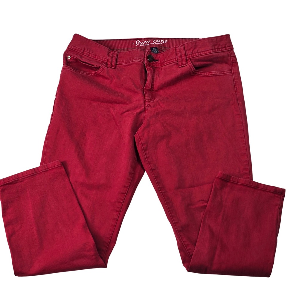Womens Tommy Hilfiger Spirit Crop Jeans Womens 14 cherry Red Denim Cropped Pants